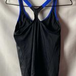 Nike WO SIZE MEDIUM BLUE BLACK ATHLETIC T BACK TOP BUILT IN PADDED BRA CLEAN Photo 5