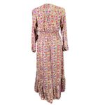 Revolve Boemo Womens Peasant Dress Boho Smocked High Low Button Down Large Red Photo 6