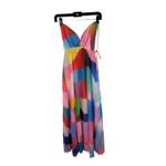 Rainbow Maxi Dress Sleeveless Plisse Party Beach Vacation Colorful size Small Photo 4