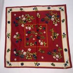 Red Floral Designer Italian Designer Handkerchief Purse Sash Or Strap Wrap Scarf Photo 0