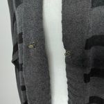 LA Made New Striped Cardigan Sweater Cotton Rounded Hem Hook Closure Photo 8