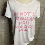 NWT Overstitched Womens White "I'm A Cool Mom" Graphic Tee Size Large Photo 0