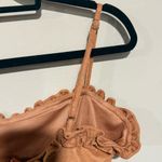 FIKA THE BRAND SUEDE RUFFLE TAN BROWN MINI DRESS SIZE M Size M Photo 3