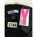 Womans Vylette Black W/ Silver Sparkles Pullover Balloon Long Sleeve Sweater L Size L Photo 2