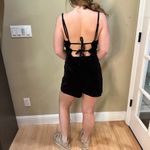 Urban Outfitters Stretch Velour Tie Back Shorts Short Romper Onesie - size small Photo 5