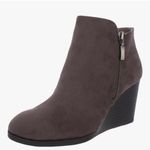 Style & Co . Wynonaa Ankle Boot Chocolate Brown Wedge Side Zip Boots 9.5 NEW Photo 0