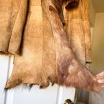 Via Veneto Boho Shearling Coat Spanish Lamb Vintage Fur Trim Tan Small GUC Photo 1