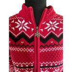 Breckenridge Y2K Petite Red Fair Isle Zip Cardigan Sweater – PL Photo 1