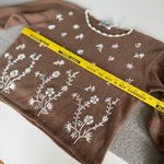 Vintage 90s Paul Harris Designs Brown Floral Embroidered Crewneck Sweater Sz L Size L Photo 7
