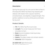 BuddyLove NWT Buddy Love Billie Smocked Puff Sleeve Top sz M Photo 8