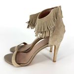 Joie  Fringe Suede Tan Heel Sandals Size 8 Photo 2