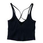 Vuori  black rib crop cross back tank top Photo 4