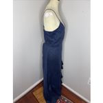 J. McLaughlin  Emilia Navy Blue Linen Wrap Maxi Dress Medium M Photo 6