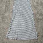 CAbi  Stripe Easy Tank Midi Shirt Dress Sleeveless Stretch Ruched Gray White S Photo 6
