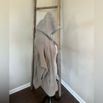 Acrobat 100% Cotton Oversized Zip Front Hooded Cable Knit Poncho Size XS… Tan Photo 8