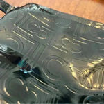 Liz Claiborne  Black Faux Patent Leather Crossbody Purse Shoulder Bag Glossy Logo Photo 7