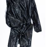 See Rose Go You Go Girl Graphic Vegan Faux Ultra Soft Leather Trench Coat Jacket Photo 0