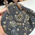 Rafe‎ New York Women's Black Suede Leather Beaded Rhinestone Evening Purse Bag Photo 5