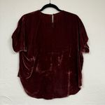 Madewell  Burnt Orange Crushed Velvet Blouse Womens S Short Sleeve Fall Boho Top Photo 9