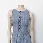 Gal Meets Glam [] Blue Gingham Check Print Ardith Tiered Midi Sundress Size 12 Photo 3