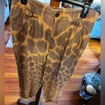 Anthropologie Tamarind Brown Animal Print Linen Jogger sz 10 Photo 9