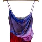 ZARA  Maxi Dress Womens S Multicolor Tie Dye Draped Ruched Slit Beachy Evening Photo 3