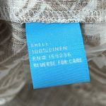 J. McLaughlin  Britt Blouse XS NWT $178 100% Linen Collar Button Gauzy Geo Brown Photo 5