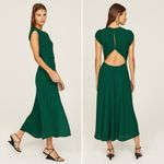 Reformation Gavin Dress Emerald Green Cutout Back Midi with Side Slit Size 2 NWT Photo 9
