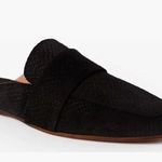 Free People  Black At Ease Mule Size 40 Snakeskin Print Suede Size 40 US 10 Black Photo 2