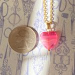 Handmade retro vintage fairy whimsical style quality Czech glass pink heart bead simple necklace🩷 Photo 8