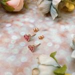 Rose Gold Pink Gem Stone Earrings Photo 1