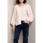 EMERSON FRY Frances Blouse, Shell Pink Linen, Medium Photo 11