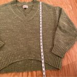 Universal Threads Universal Thread Green V-Neck Sweater Chunky Knit Photo 2