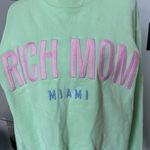 Rich Mom Miami Crewneck Cotton Sweatshirt Mint Green Petal Pink Pastel Medium Photo 1