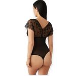 Wacoal  Black Lifted In Luxury Lace Thong Bodysuit  Black NEW Photo 12