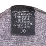 Cyrus  Gray Hoodie Pullover Sweater Drawstrings V-neck Size small Excellent condition Armpit to armpit measures 20 inches  Shoulder to hem measures 24 inches  Rayon polyester nylon Photo 7