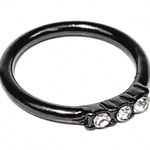 Sam Edelman NEW - Gunmetal & Rhinestone Punk Rock Goth Glam Ring - Size 6 Photo 0