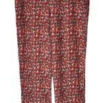 Marni Pants Womens 10 Red Silk Abstract Floral Print Flowy Wide Leg Photo 0