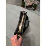 Stone Mountain Black Pebble Leather Phone Crossbody Bag Wristlet Strap Gold Logo Photo 5