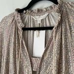 NWT Soft Joie Suki Long Sleeve Geo Print Smocked Waist Pullover Mini Dress Large Tan Photo 6