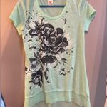 Faded Glory  Green Black Graphic Short Sleeve top Y2K 2000s Photo 0