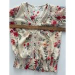Venus  Floral Blouse Size 2 Oversize Lace Flounce Sleeve Milkmaid Prairie (M) Photo 10