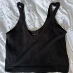 Urban Outfitters  Black Tank Top Ribbed Crop Photo 1