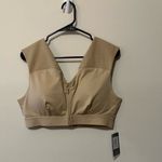 NWT Tommie Copper shoulder support bra with front zipper size 2X in nude 0991WR Tan Photo 2