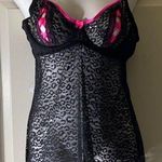 Exposed Black Pink Trim Lingerie Plus Size 1X/2X Photo 0