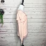 Calvin Klein Pink Ruffle Long Sleeve V Neck Sweater Top Size Small Photo 5