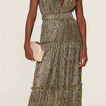 Sabina Musayev‎ Helena Gown Maxi Dress in Gold Size Large Photo 0