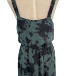 ZARA Maxi Dress Tie Dye Printed Chiffon Beaded Straps Green Size Small Photo 11
