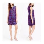 J.Crew  Midnight Floral Jacquard Shift Sheath Dress Purple Size 6 NWT Retro Photo 2