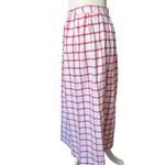 Vintage Pink & White Cotton Gingham Plaid Long Skirt Cottagecore Sz 12/ 28 Waist Photo 2